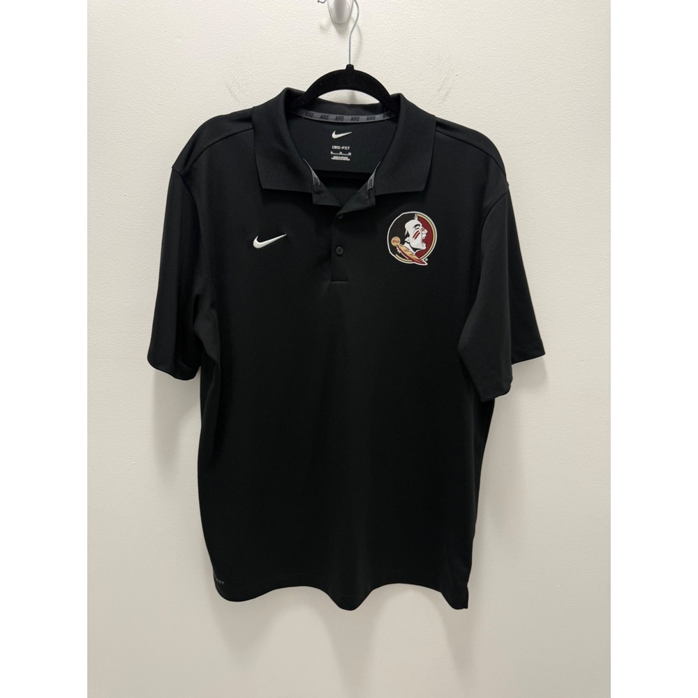 Nike Mens Florida State Seminoles Dri-FIT Polo Shirt Black XL FSU NCAA